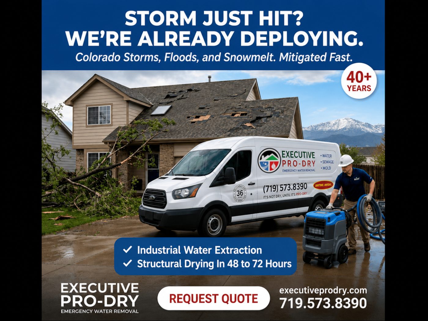 restoration work by Executive Pro-Dry Water, Sewage, Asbestos, & Mold Remediation - Colorado Springs, CO in Colorado Springs, CO (photo 2 of 5)